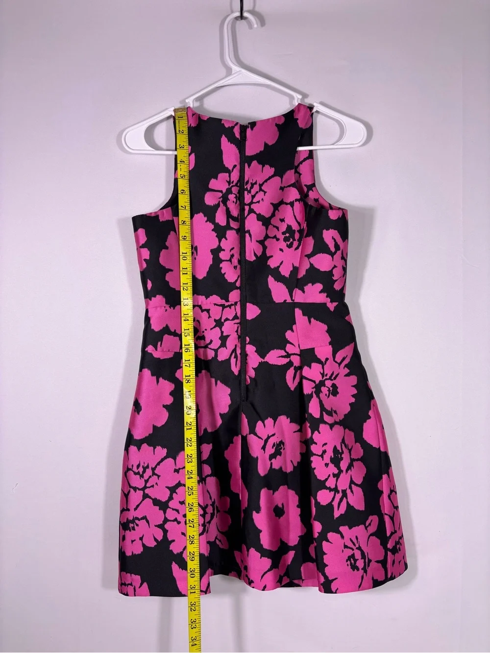 Milly Minis Pink Black Floral Fit & Flare Party Dress USA Girls 14